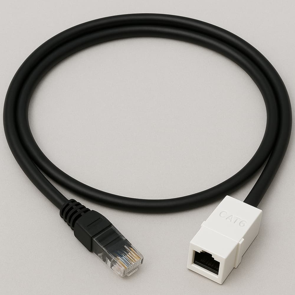 Cabo de Rede Cat6 com RJ45 Macho e Keystone Fêmea Branco