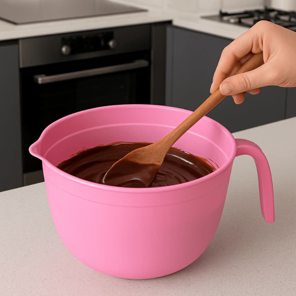 Tigela Derretedora de Chocolate 1,5 litros Rosa Multiuso - Pode utilizar em microondas, freezer e Lava-luça