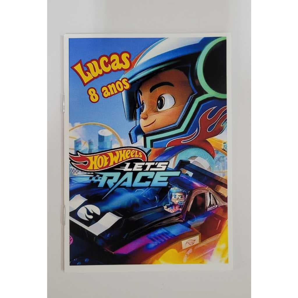Livrinhos para Colorir Hot Wheels Lembrancinhas Personalizado com nome e idade