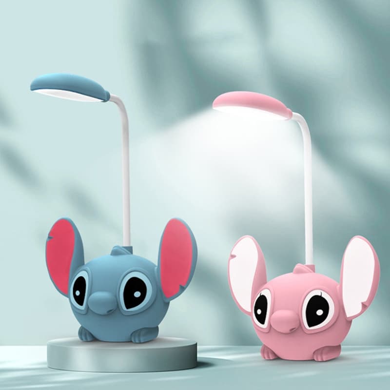 Luminária Led e Apontador Lilo Stich e Angel Fofa Carregamento USB Angulo Ajustável