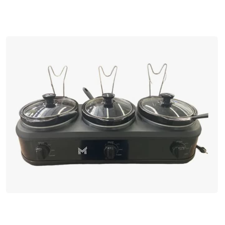 Rechaud Elétrico Triplo Buffet Slow Cooker Preto 127v