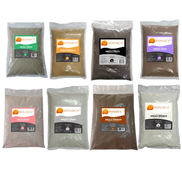 Argila Facial 1Kg (Escolher: Verde, Amarela, Preta, Roxa, Rosa, Cinza, Marrom e Branca)