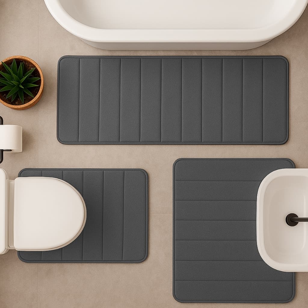 Kit 3 Tapetes Para Banheiro Premium Macio Secagem Rápida Decoração Box Decolab