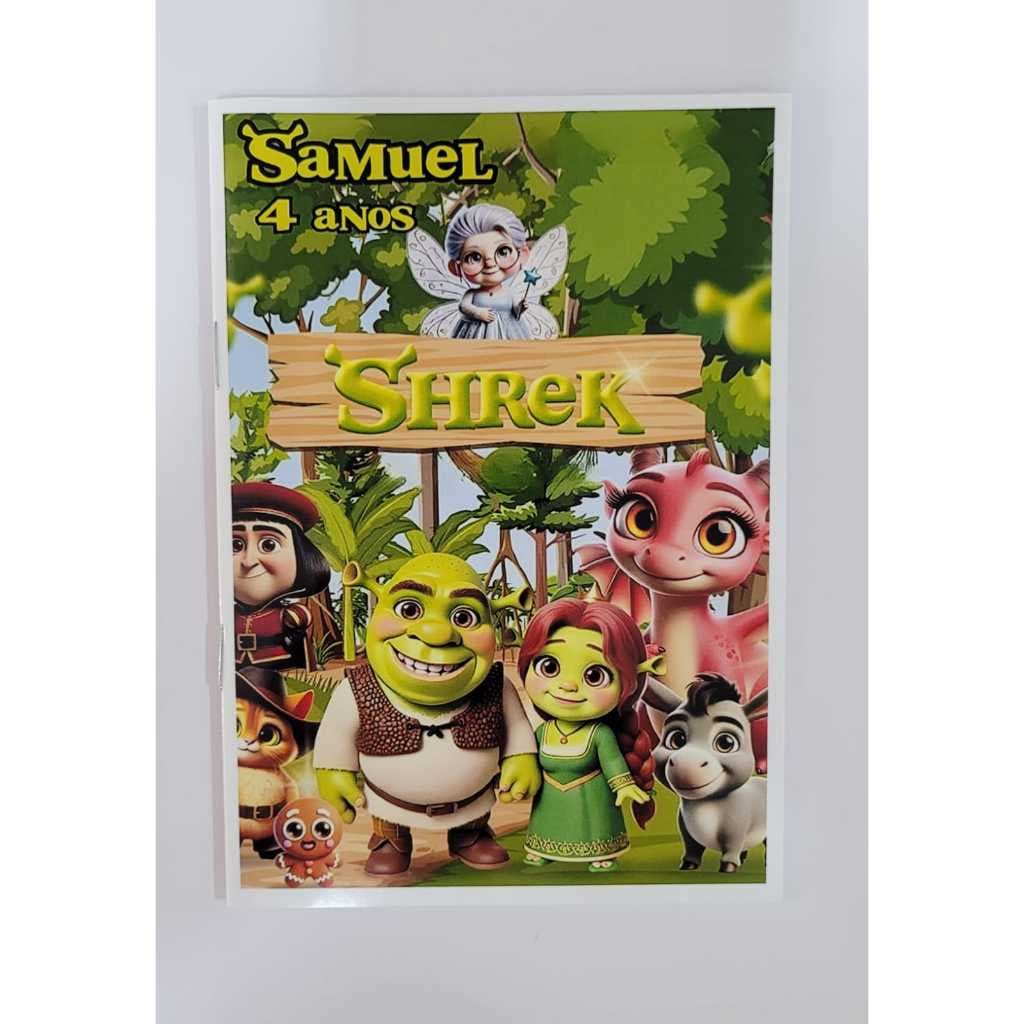 Livrinhos para Colorir Shrek Baby Lembrancinhas Personalizado com nome e idade