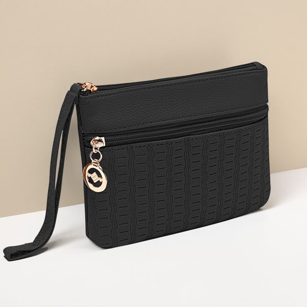 Carteira Fina de Mão , Modelo Classico De Zíper Material De Couro Sintético