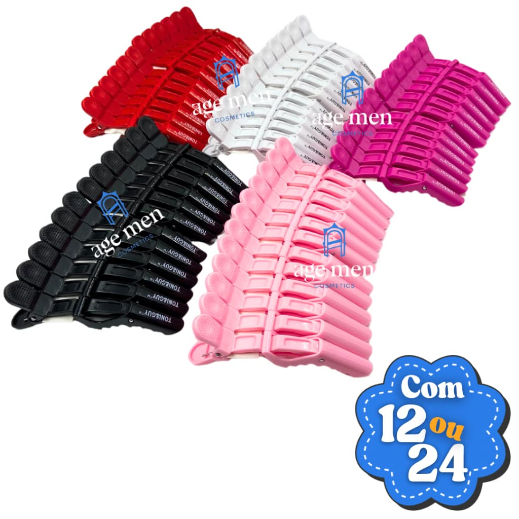 12 ou 24 UNI Crocodilo Presilha Jacaré  Articulado Profissional para Cabelo Prendedor