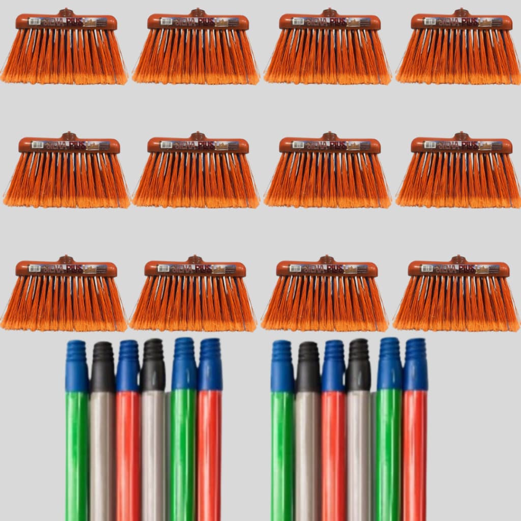 KIT COM 12 VASSOURAS SIENA PLUS COM CABOS