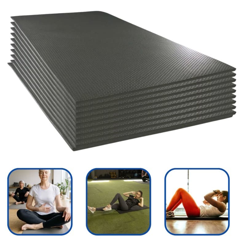 Colchonete Eva Antiderrapante Academia Yoga 100x50cm 10mm Preto Qualidade Premium Envio Imediato