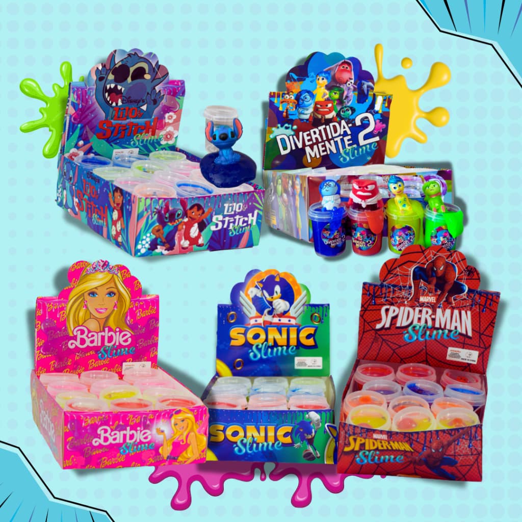 Slime Personagens Surpresa - Festa Lembrancinha - Decoração - Tema Aniversario