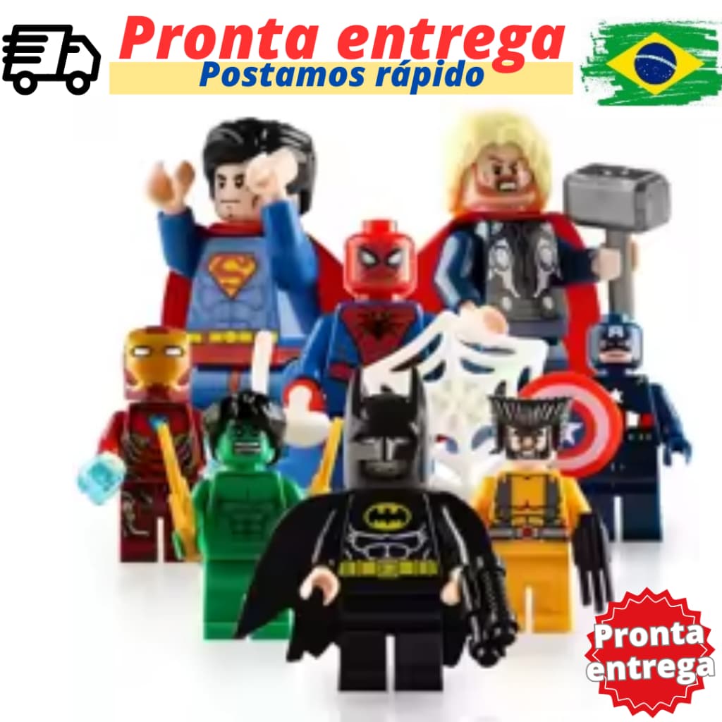 Brinquedo de blocos de montar de figuras de ação heróis e vilões Super homem Batman e outros escolha o seu