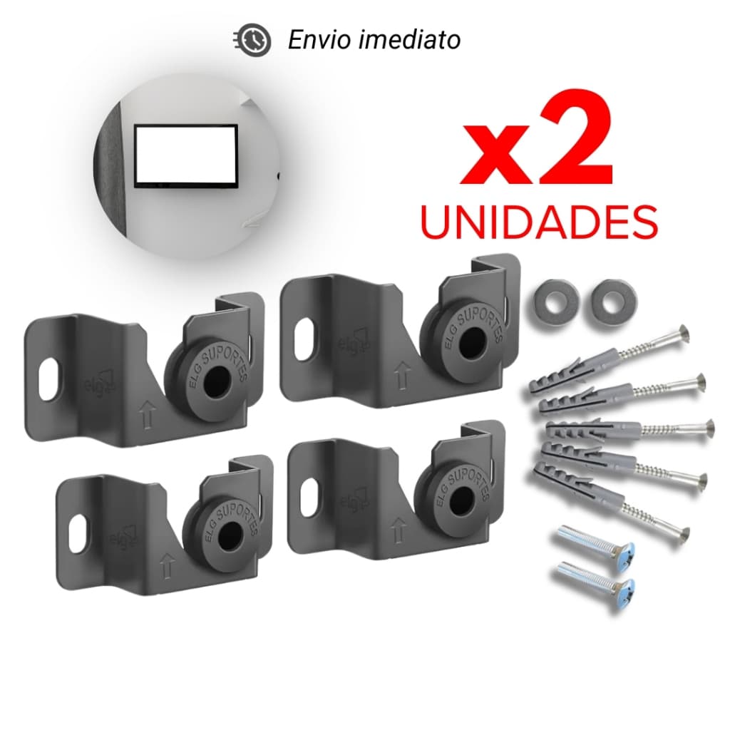 Kit 2 1 Suporte de TV Universal Fixo Para Televisão e Monitor Até 85 Polegadas Parede ou Painel