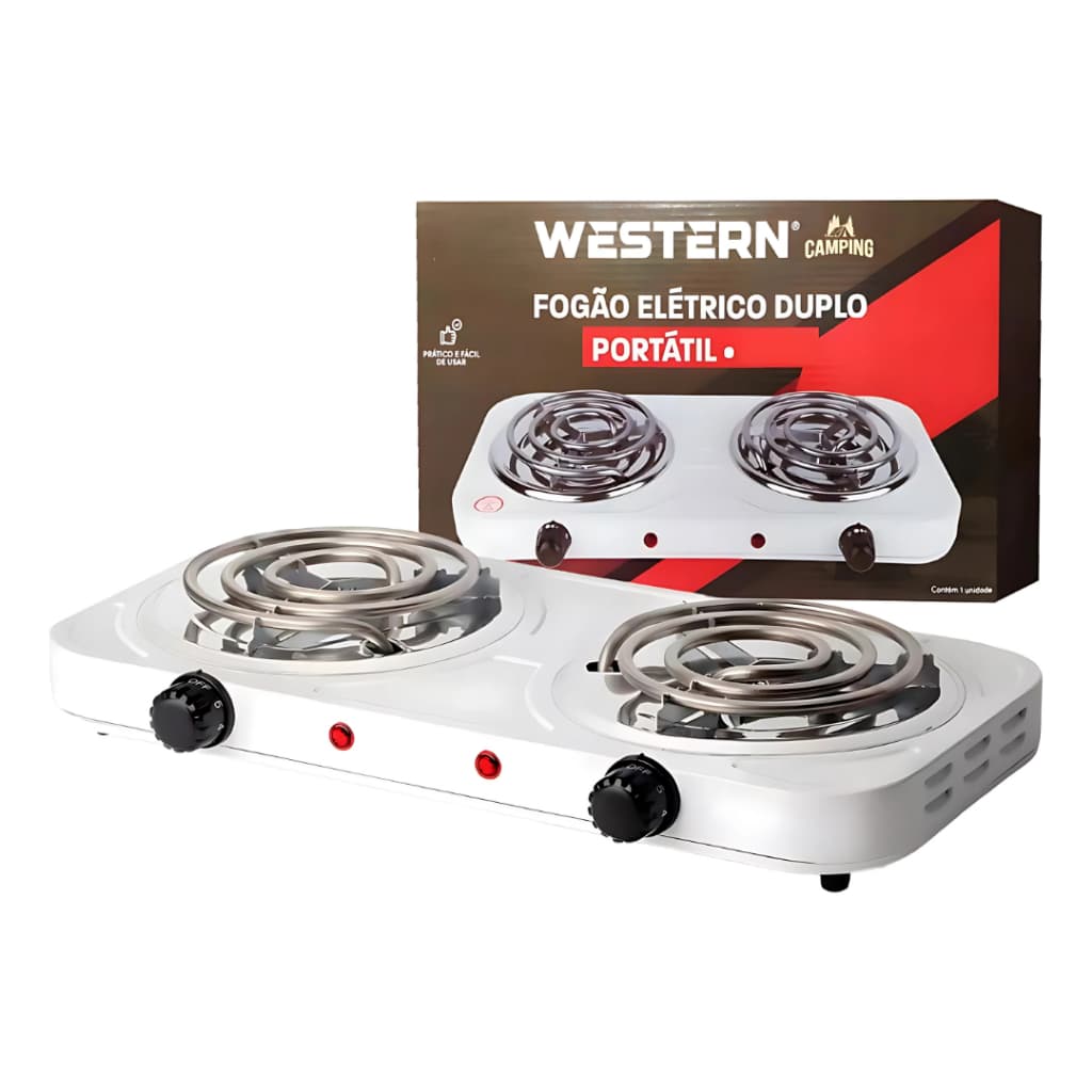 Mini Fogão Eletrico Portatil 2000w 1 Boca/2Bocas 127v/220v - Western
