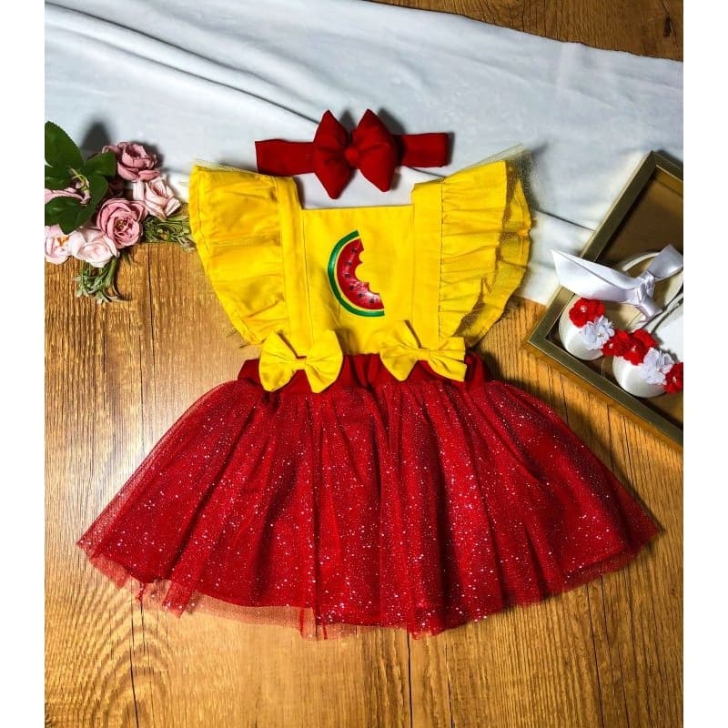 romper Magali Luxo romper melancia romper princesas romper Magali 1 ano Roupa infantil menina  romper Magali baby