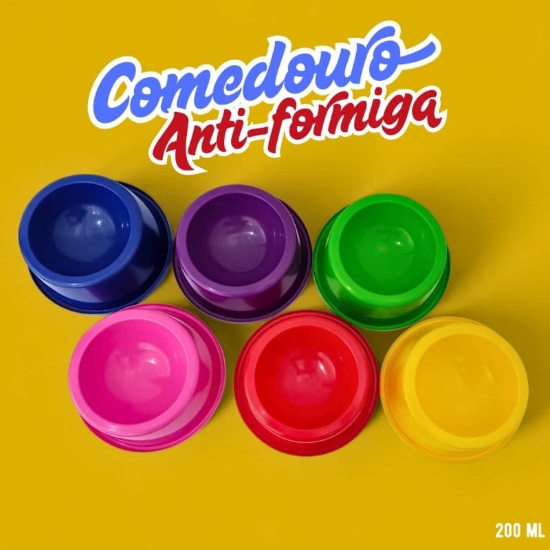 Comedouro/Bebedouro 200 ML anti-formiga para cachorro e gato