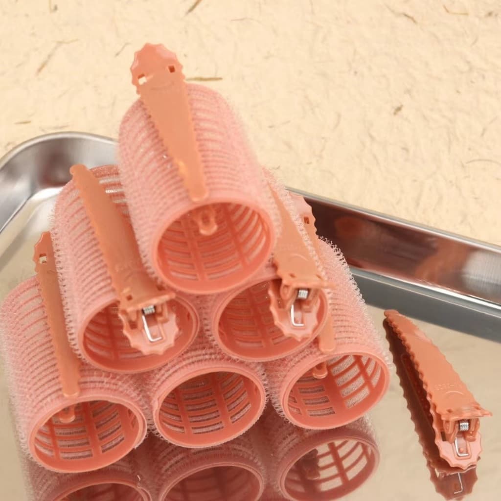 Kit 6/8 Bobs  Cabelo Velcro Modeladores + 6/8 Prendedores, DIY Styling Tools tamanho  Grandes 6.2x4cm/Medios 6.2*3.2cm