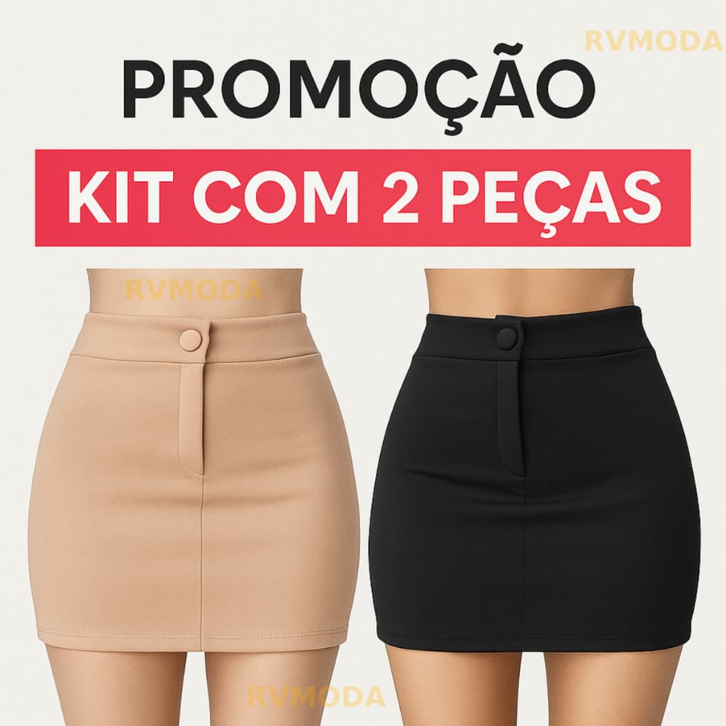 Kit 2 Short Saia Feminino Neoprene com Short Interno Modela o Corpo Não Transparece | Outono Inverno