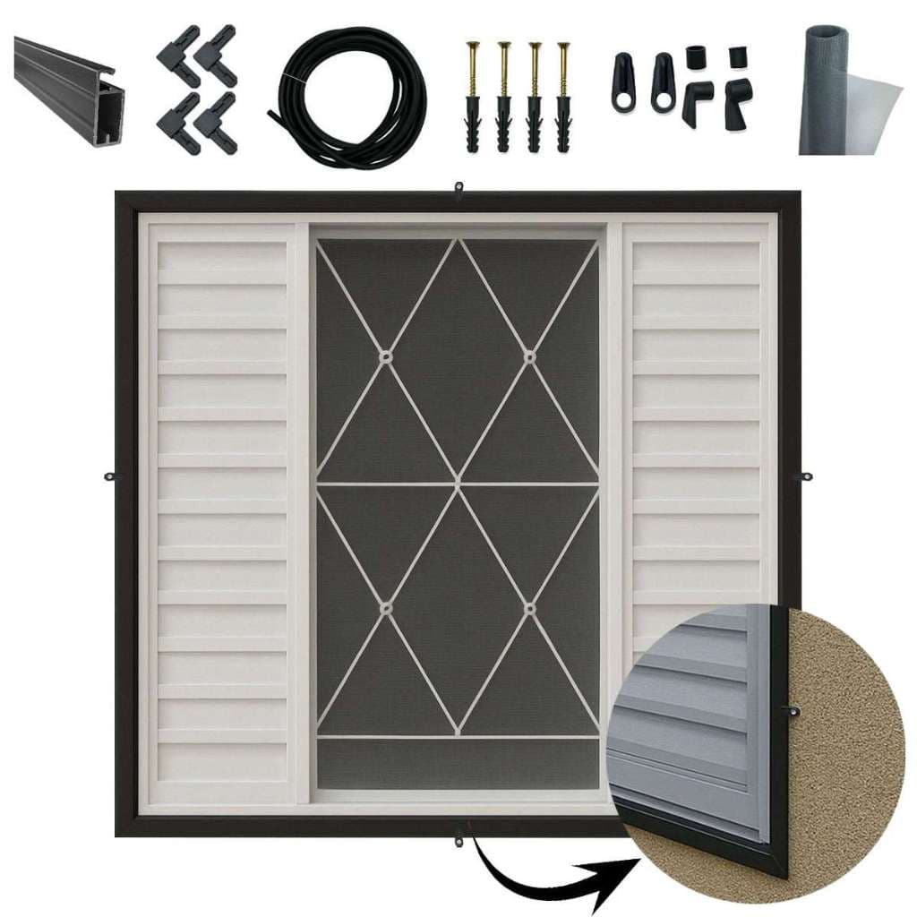 Kit Tela Mosquiteiro 1,20 X 1,00m Perfil Alumínio + Acessórios P/ Janela Anti Insetos