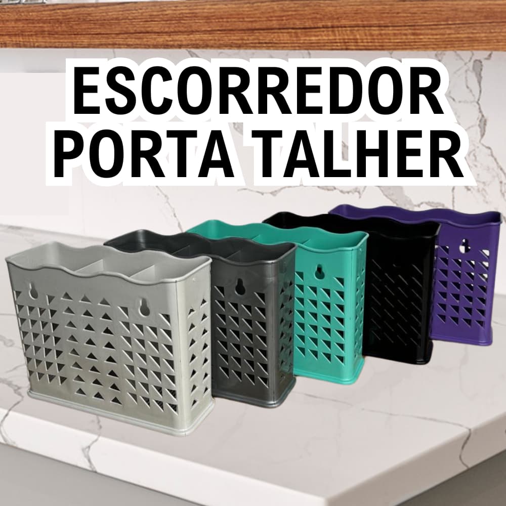Kit de 1 até 4 Escorredor Porta Talheres Vazado 3 Divisorios Separador