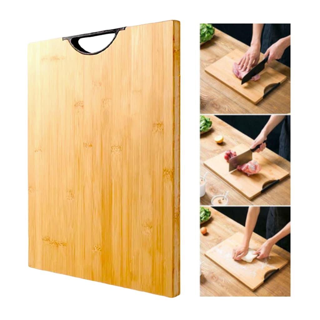 Tábua Carne Madeira Bambu Ecologico corte  Alça Cozinha Multiuso Retangular Legumes Churrasco