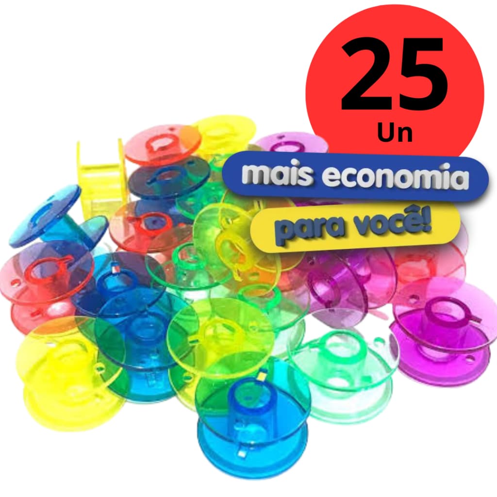 Bobina Costura Plástica ALTA E BAIXA máquina 25un/50un