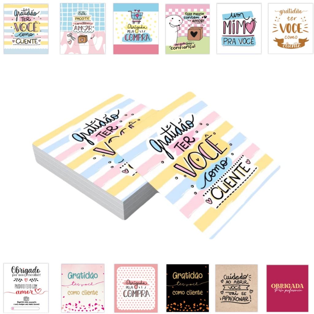 Cartão Agradecimento ao Cliente 8,8x9,8cm-25 unidades