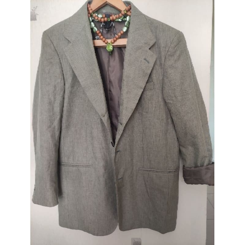 MR.BROWNETONE BLAZER ALFAIATARIA UNISSEX VERDE ALONGADO FORRADO TAM 46 95,00ALTURA 80CMOMBRO 48CM