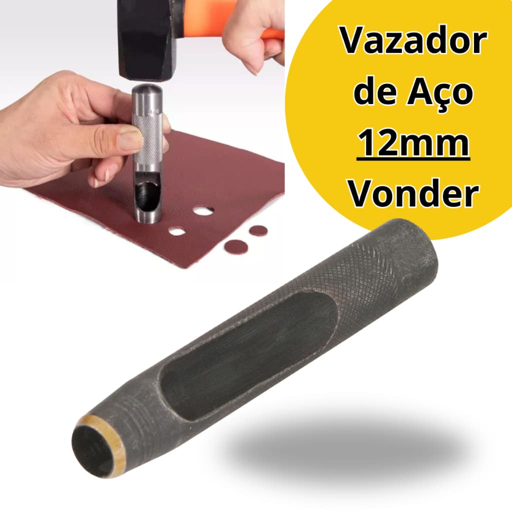 Furador Vazador 12mm Aço Couro Eva Junta Papelao Vonder Perfurador Aço 12mm Ferramenta P Fazer Furos