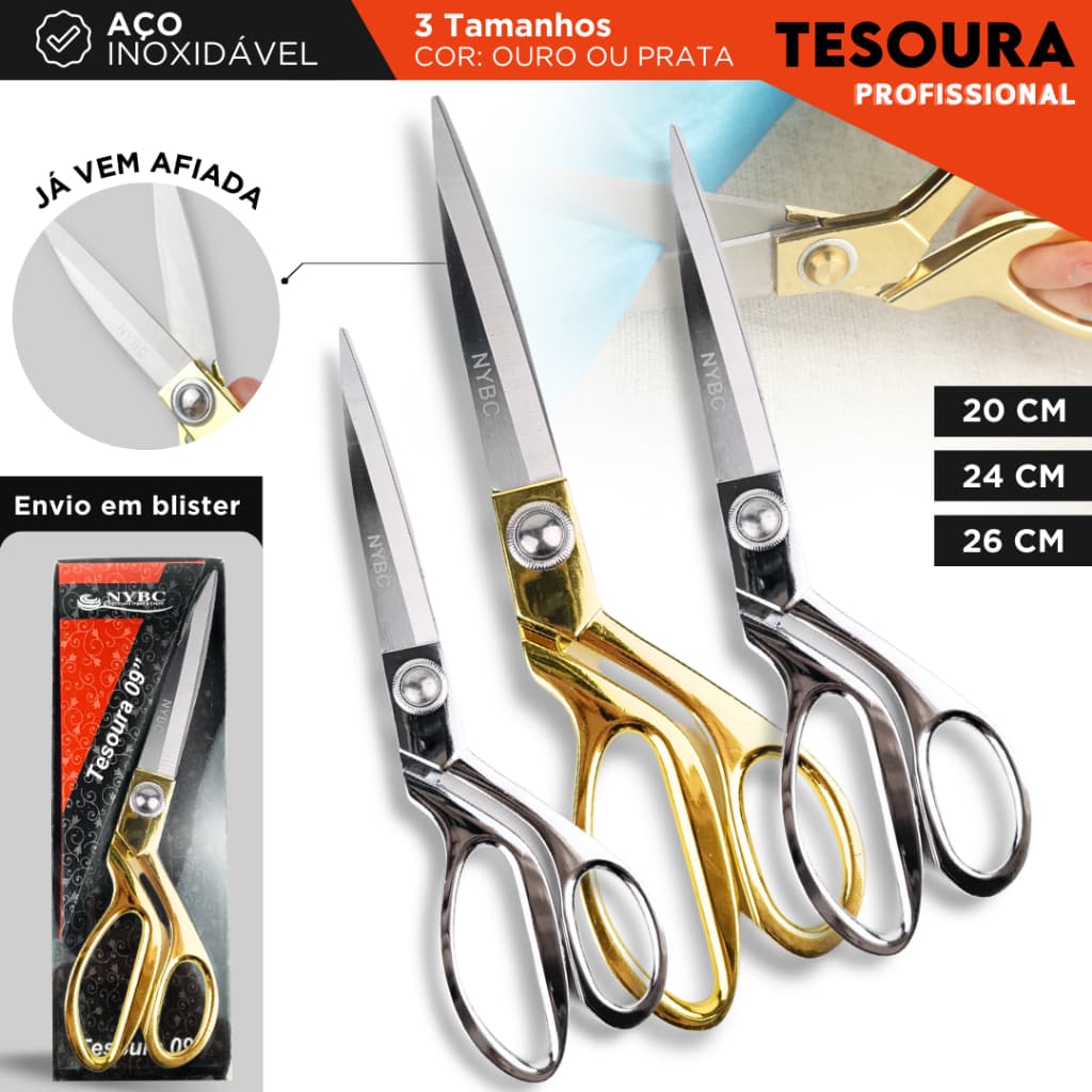 Tesoura De Costura Alfaiate Aço Inox Profissional- Nybc