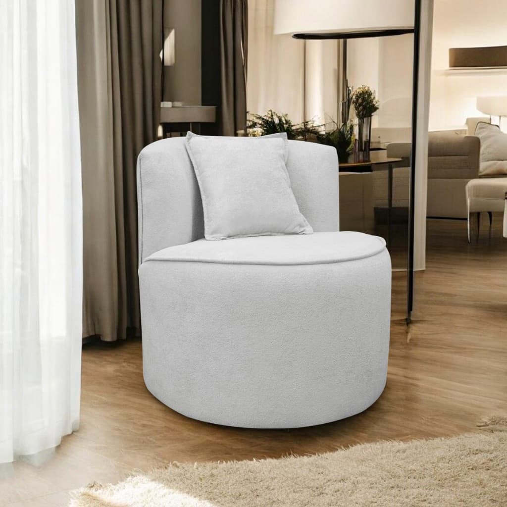 Sofá Poltrona Orgânica Pérola Bouclé Luxo