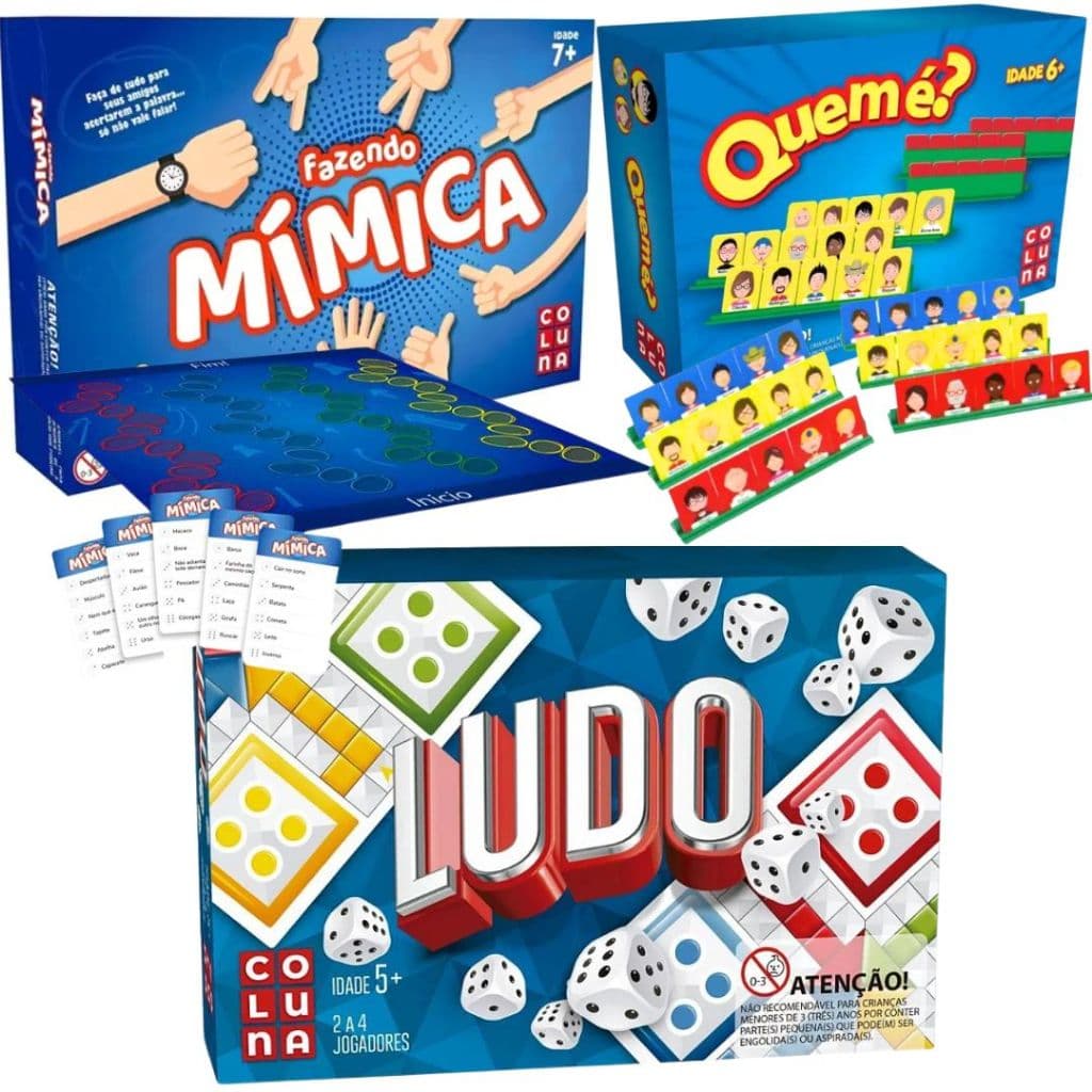 KIT 3 JOGOS - Fazendo Mimica + Ludo + Quem é (Estilo cara a cara) - Promoção