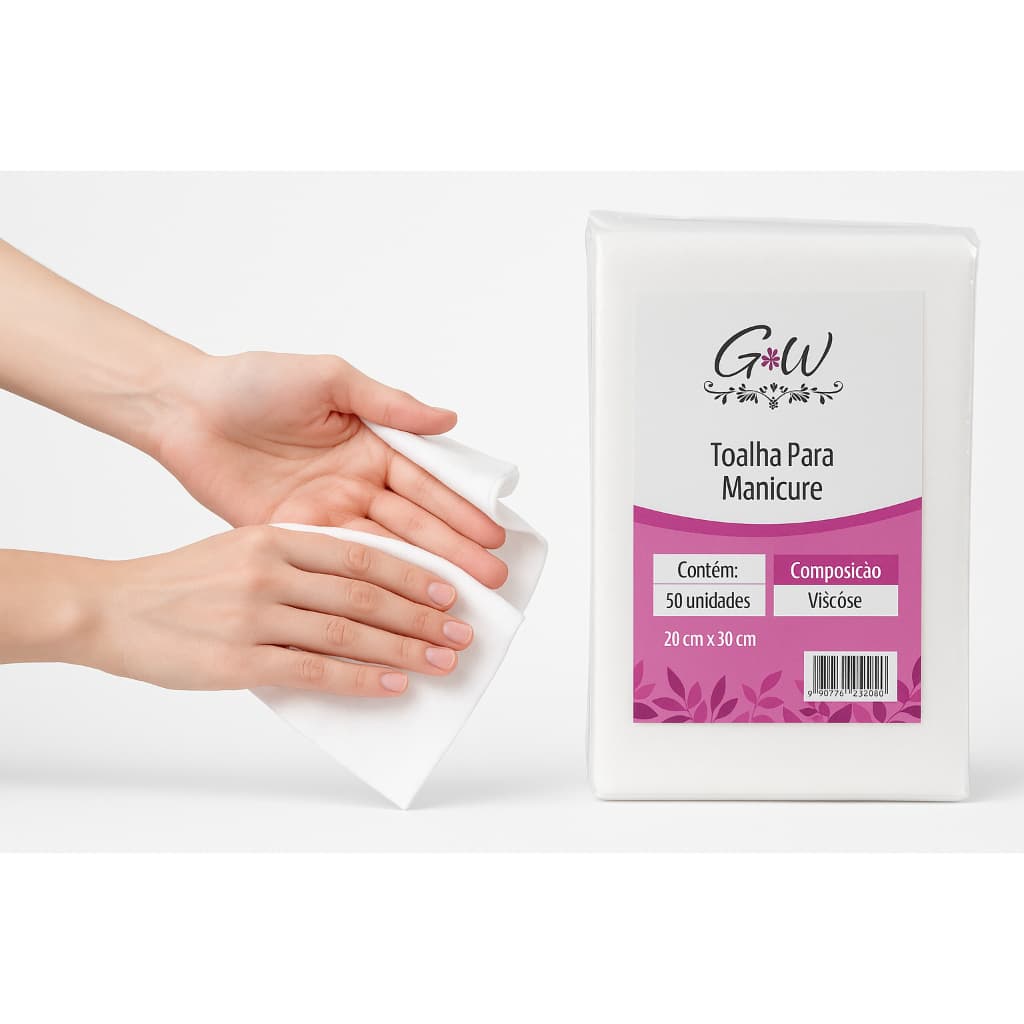 Toalha Manicure Pedicure Descartavel 100 unidades em viscose