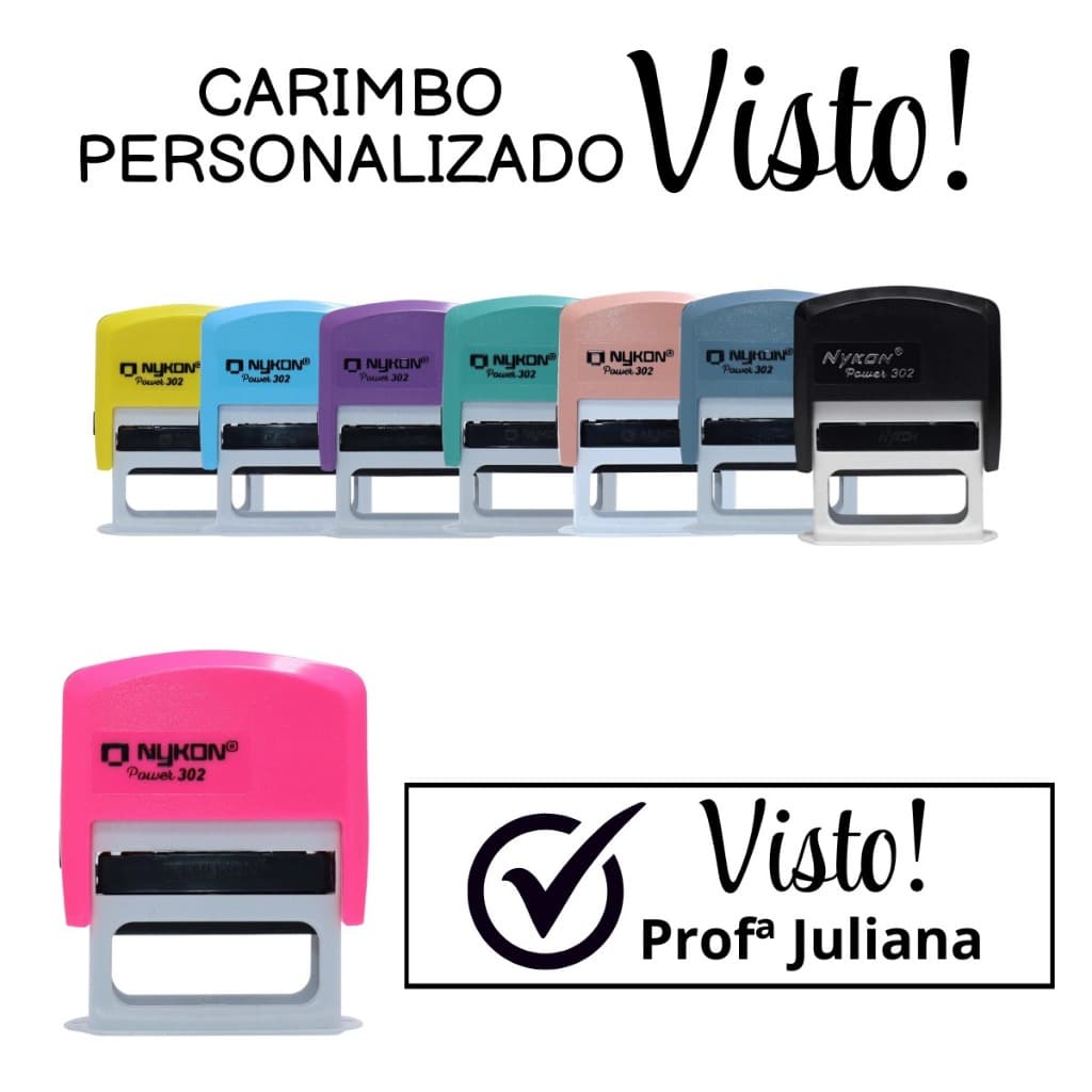 Carimbo Automático Personalizado Visto Pedagógico Professor Incentivo Escolar