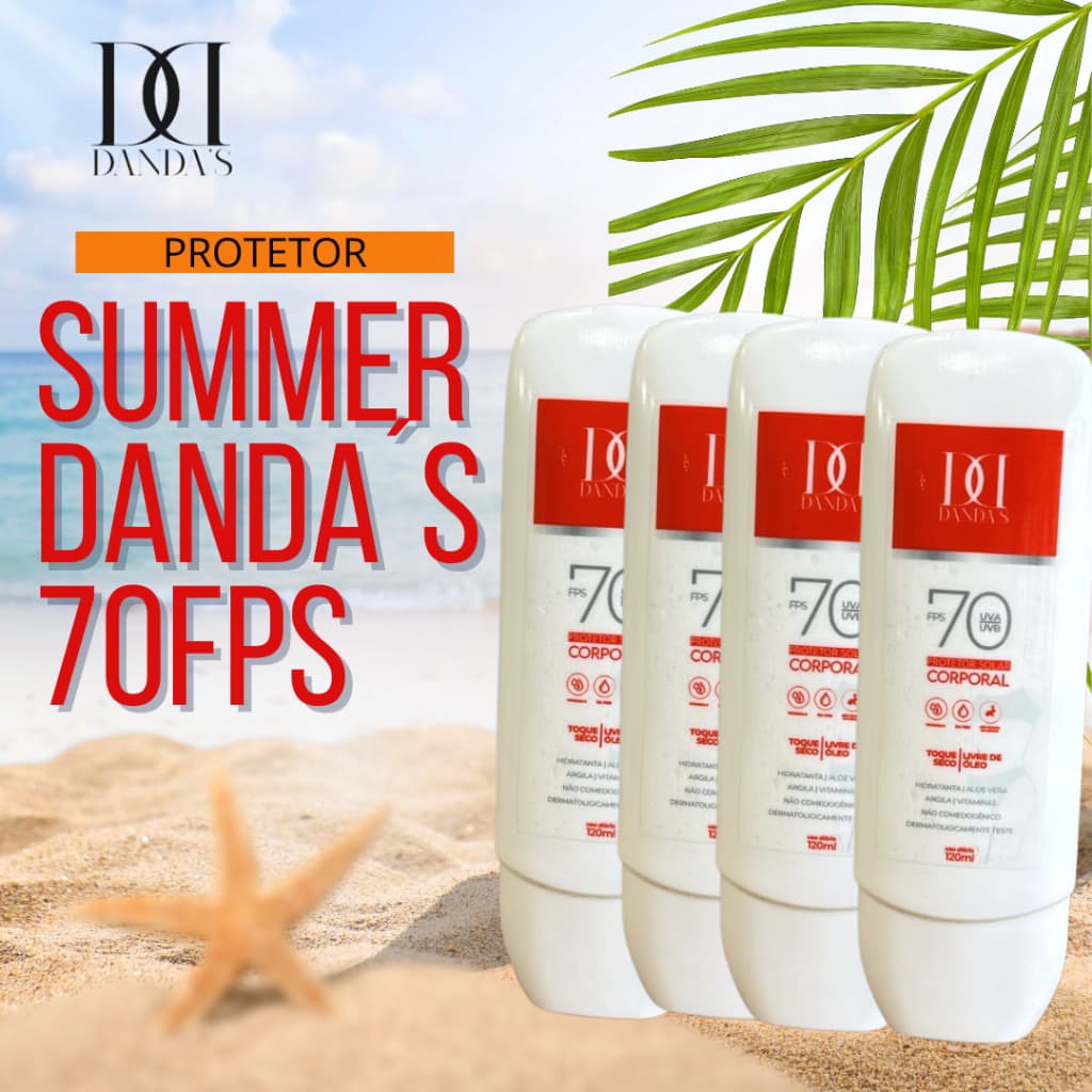 Kit 4 Protetor Solar Dandas 70 FPS  C/ Toque Seco