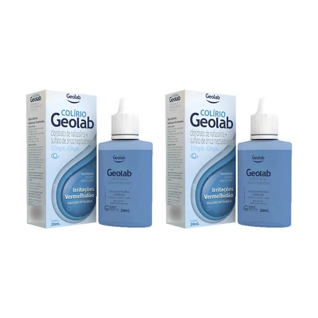 Colírio Geolab 20ml Irritações Vermelhidão 2 unidades Kit