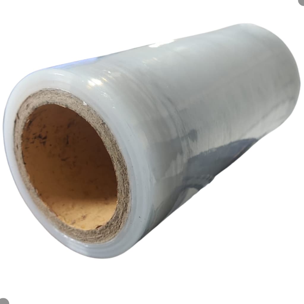 Bobina Filme Stretch 250mm x 300 metros Virgem Transparente - 1 Rolo