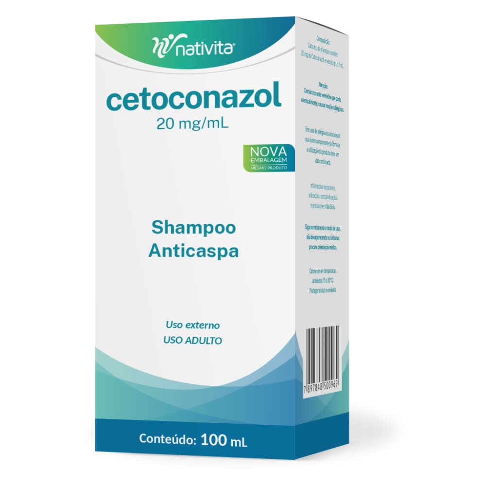Shampoo Anticaspa Coceira e Dermatite Seborreica Cetoconazol 1% 100mL