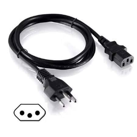 Cabo de Força Tripolar P/ Fonte Pc Monitor Bivolt 10A - 1.5M /  2M / 3M /5M