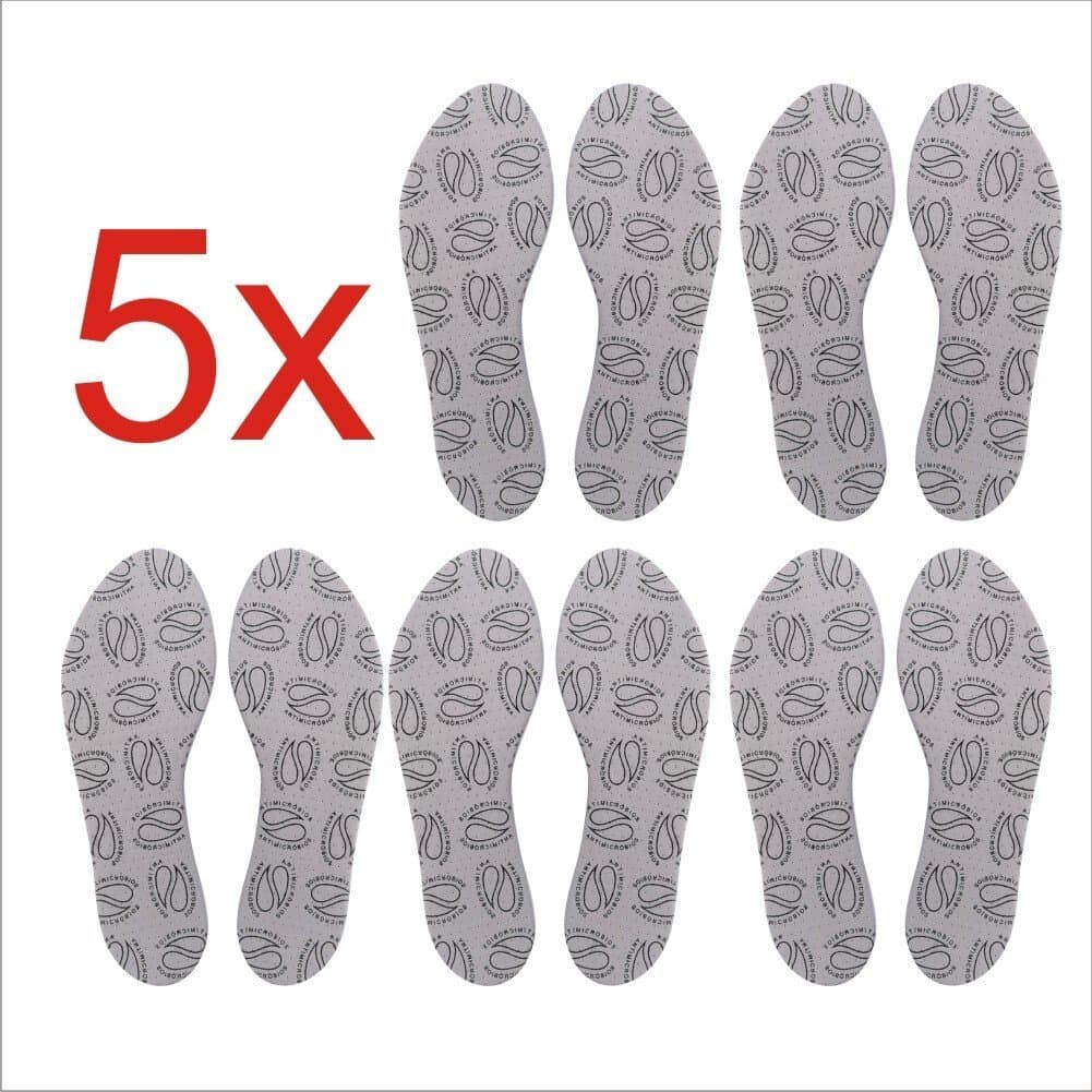 Palmilha Higiênica Antimicrobiana Tam.: 33 Ao 45 = Kit 5 Pares