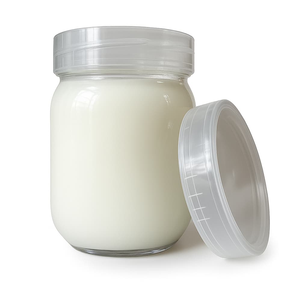 Kit 06 Potes de Vidro 267ml Com Tampas Plásticas Para Armazenar Leite Materno BPA Free