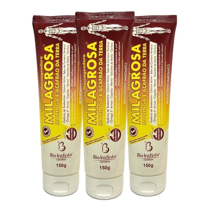 Pomada Massageadora Milagrosa 150g Bio Instinto 3 unidades
