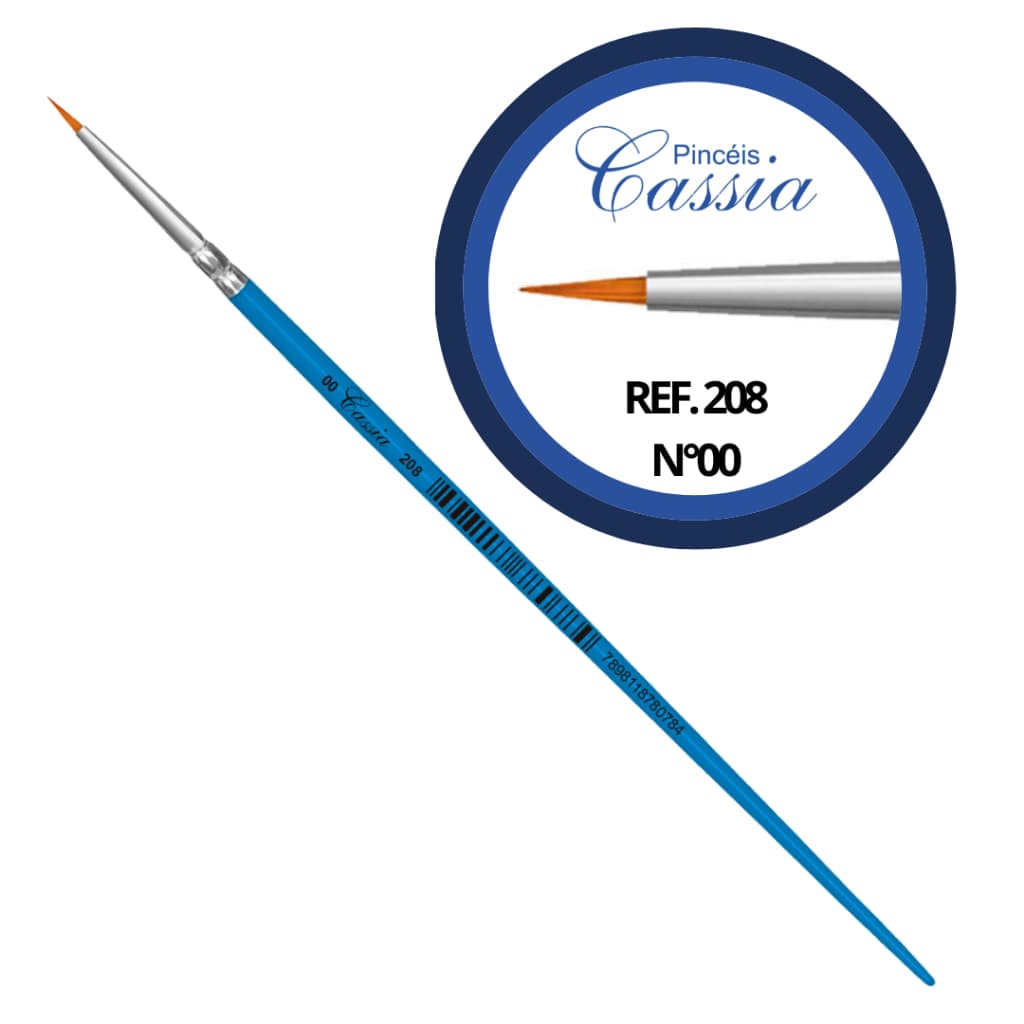 Pincel Filete Artesanato Cabo Longo Ref.208 - Pincéis Cassia