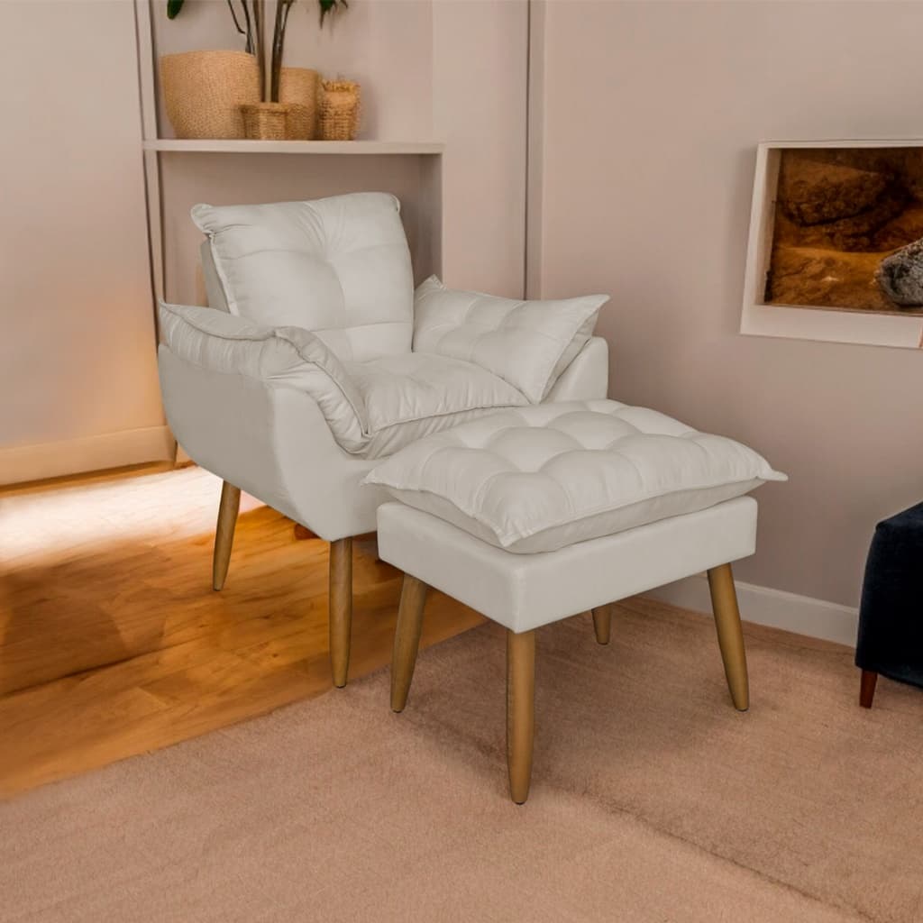 Kit Amamentação Puff e Poltrona Conforto e Estilo