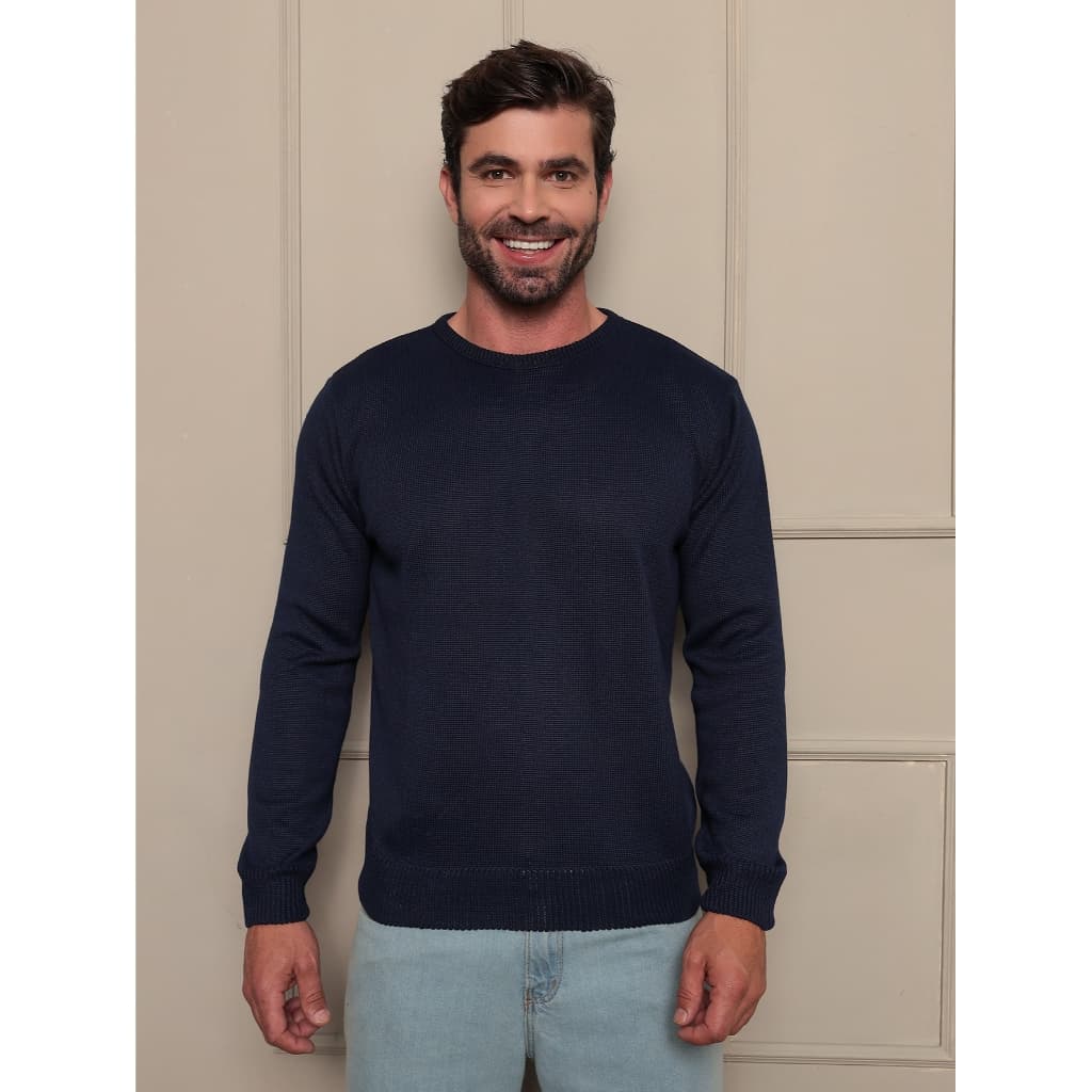 Sueter lisa basica tricot masculino casaco blusa de frio gola redonda manga longa blusa de Lã blusa moletom