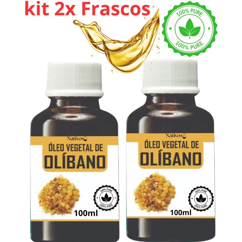 Kit 2 Óleo Essencial Puro de Olíbano 100% Vegetal - Clareia Pele, Antissinais, Rugas, Melasma, Cicatriz, Manchas, Estria