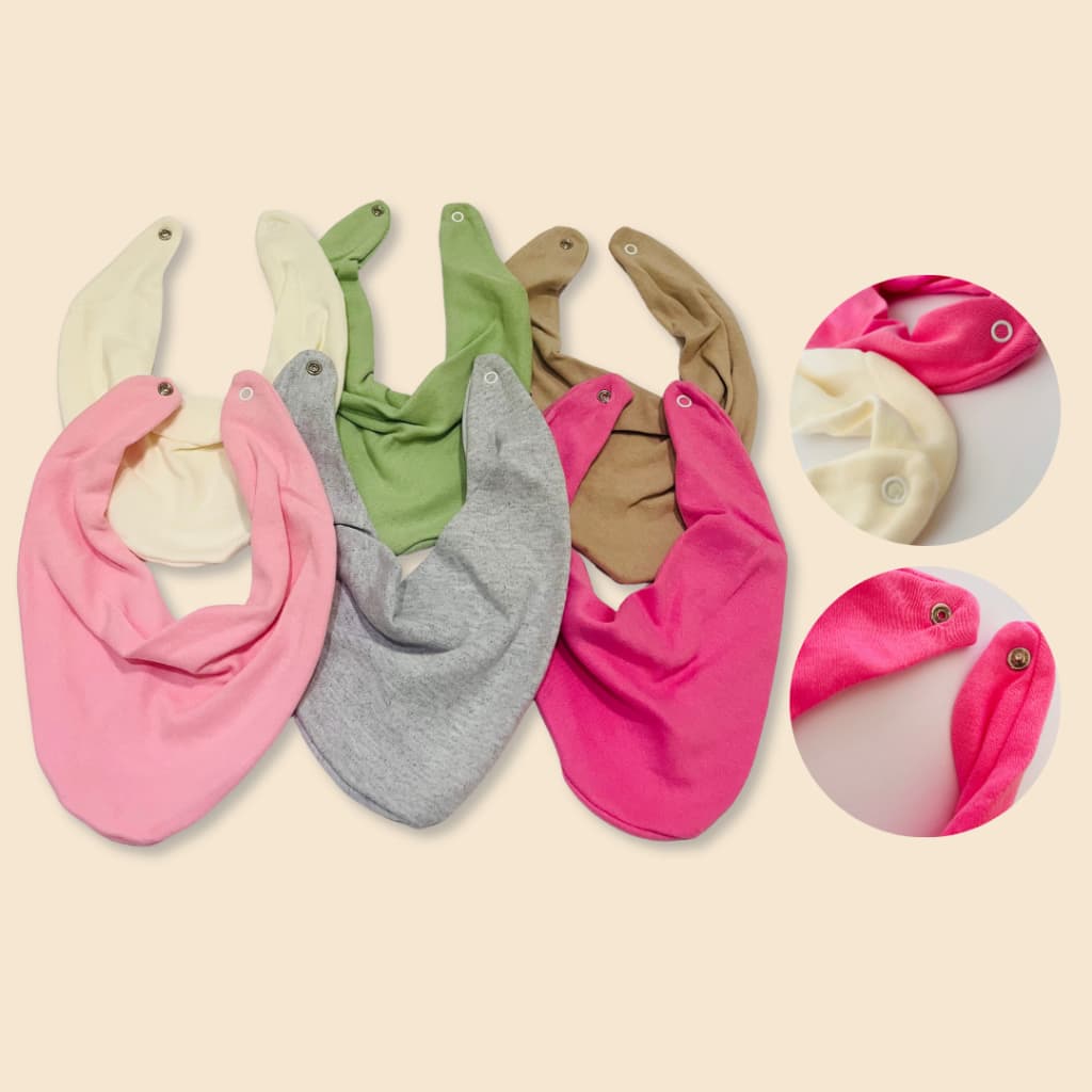 Kit 6 Unidades Babador Menino e Menina Infantil  Algodão Cores Variadas