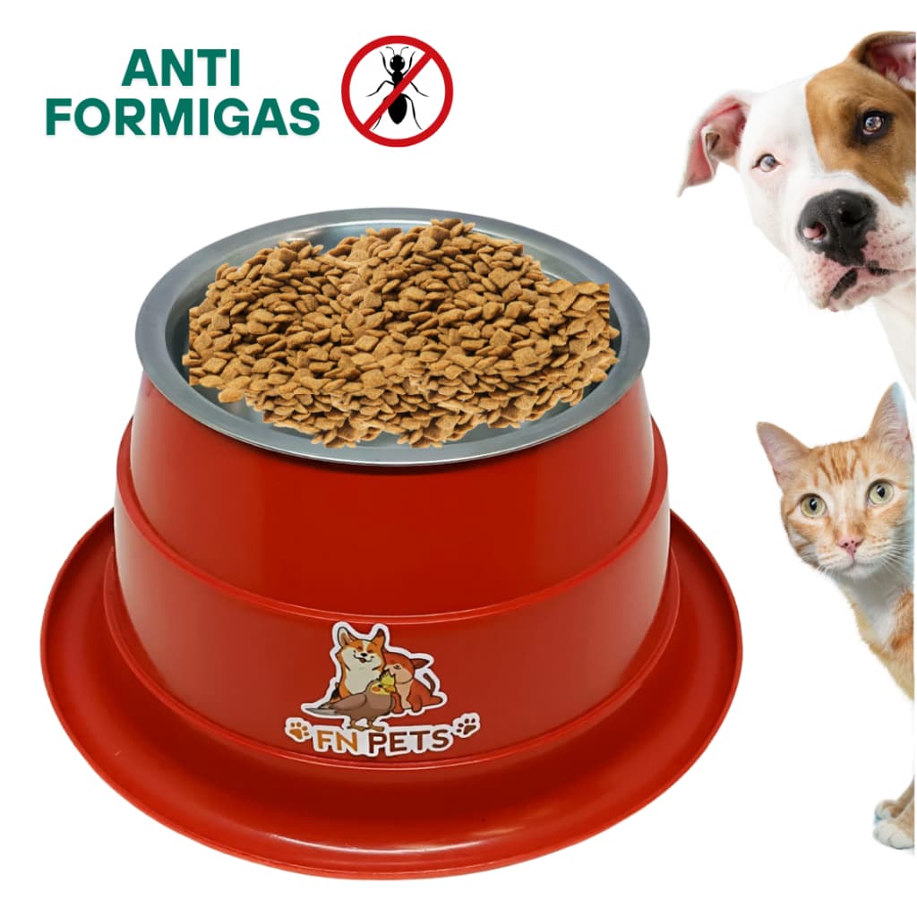 comedouro bebedouro pet com tigela inox removível para ração cachorro gato anti formiga anti refluxo