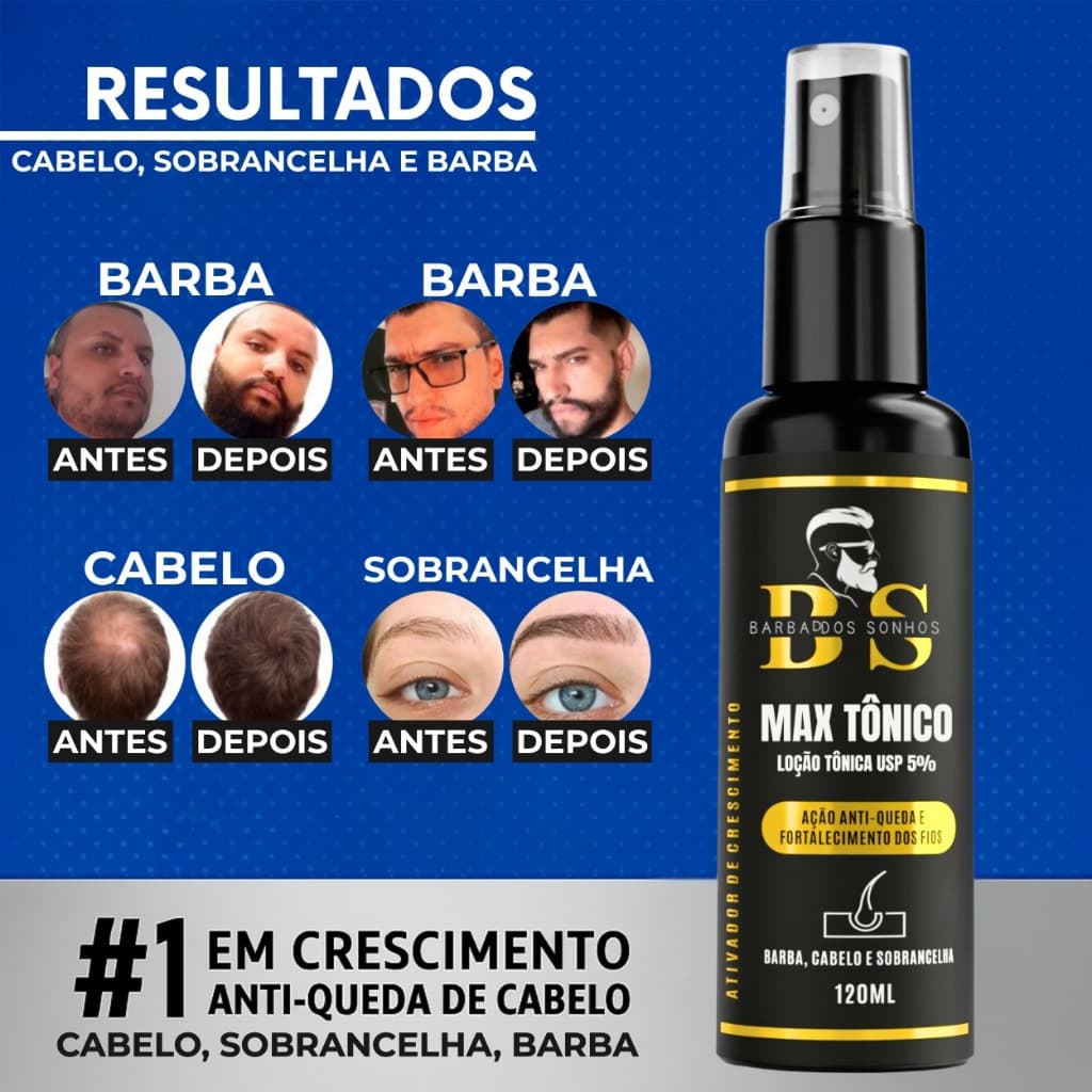 Tônico de Crescimento e Antiqueda para Cabelo, Barba e Sobrancelha – Barba dos Sonhos