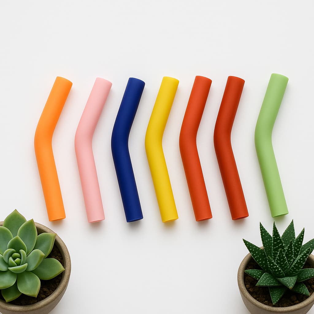 Ponta de canudo de silicone reutilizável 8mm