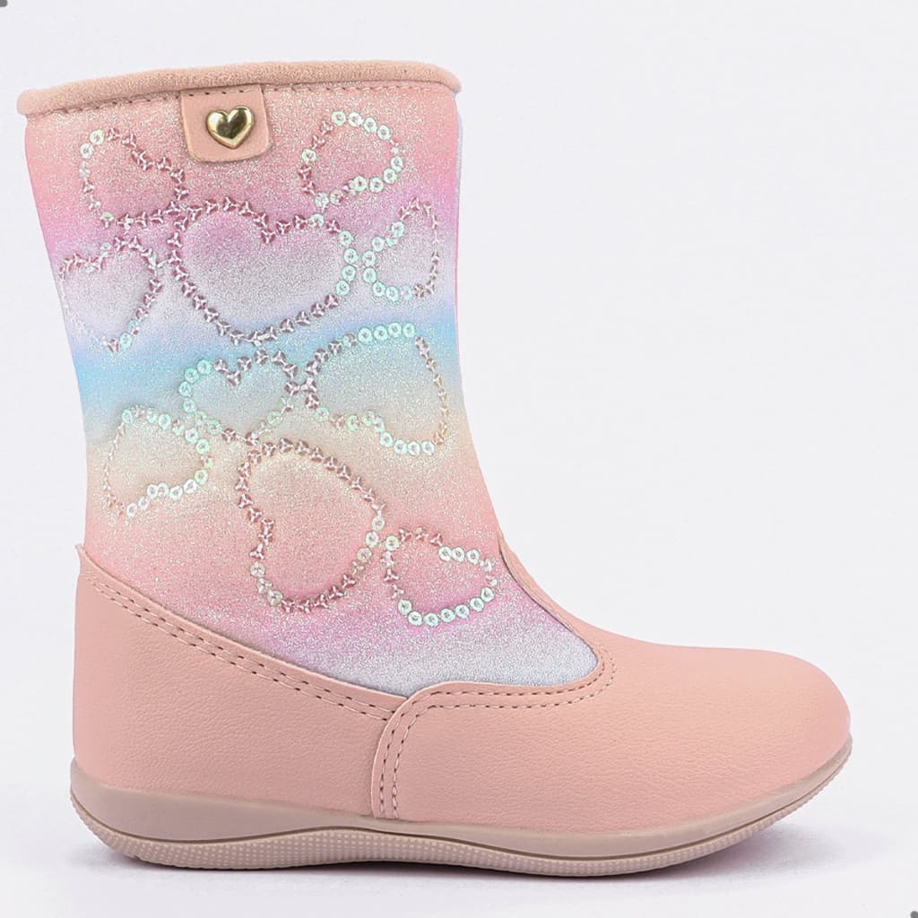 Bota Infantil Menina Bota infantil Feminina 23 ao 34 Botinha Infantil Menina TieDye Rosa Inverno Top
