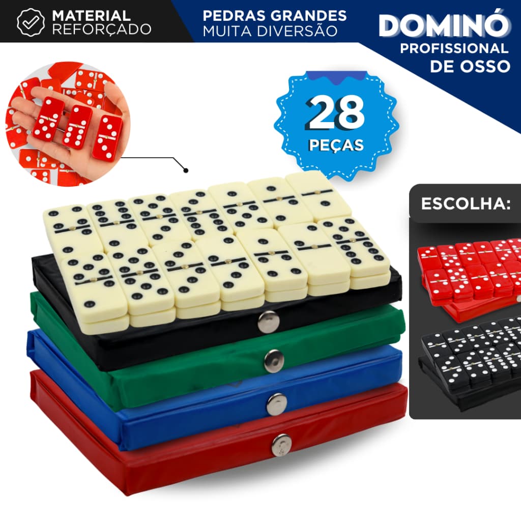 Jogo De Domino De Osso Profissional - Pedras Grandes - CH